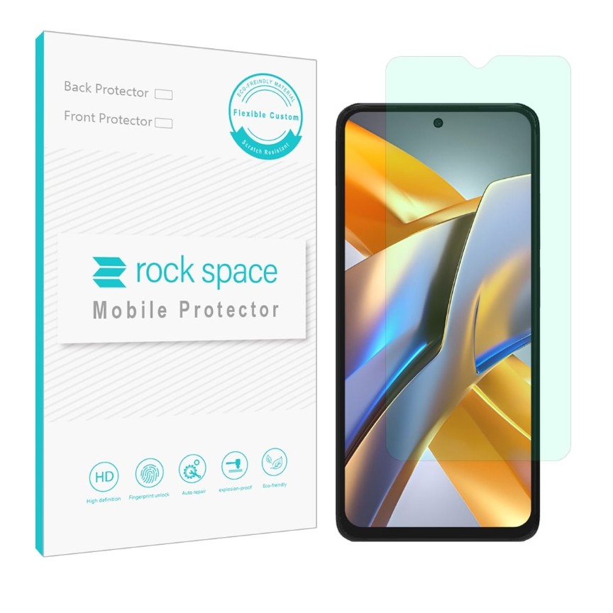  گلس شیائومی POCO M5s مدل نانو هیدروژل گرین لایت برند راک اسپیس