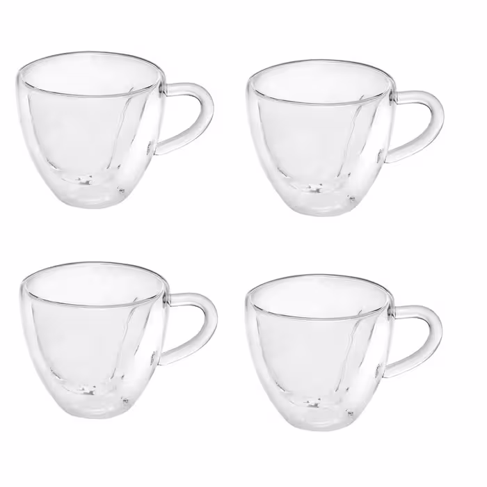 لیوان دوجداره مدل قلبی کد 240 بسته 4 عددی