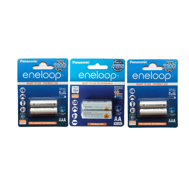 باتری قلمی و نیم قلمی پاناسونیک مدل انلوپ eneloop بسته شش عددی
