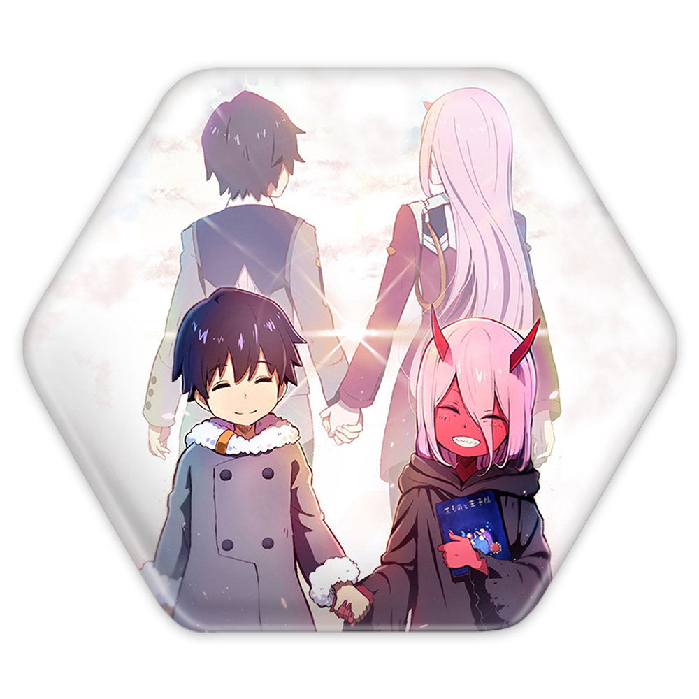 پیکسل خندالو طرح هیرو و زیروتو انیمه دارلینگ در فرنکس مدل شش ضلعی کد 11991