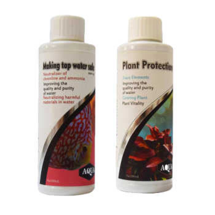 محلول محافظ گیاه آکواریوم آکوا به همراه محلول محافظ آب