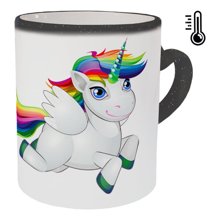 ماگ حرارتی مدل دسته قلبی اکلیلی طرح یونیکورن کد 37