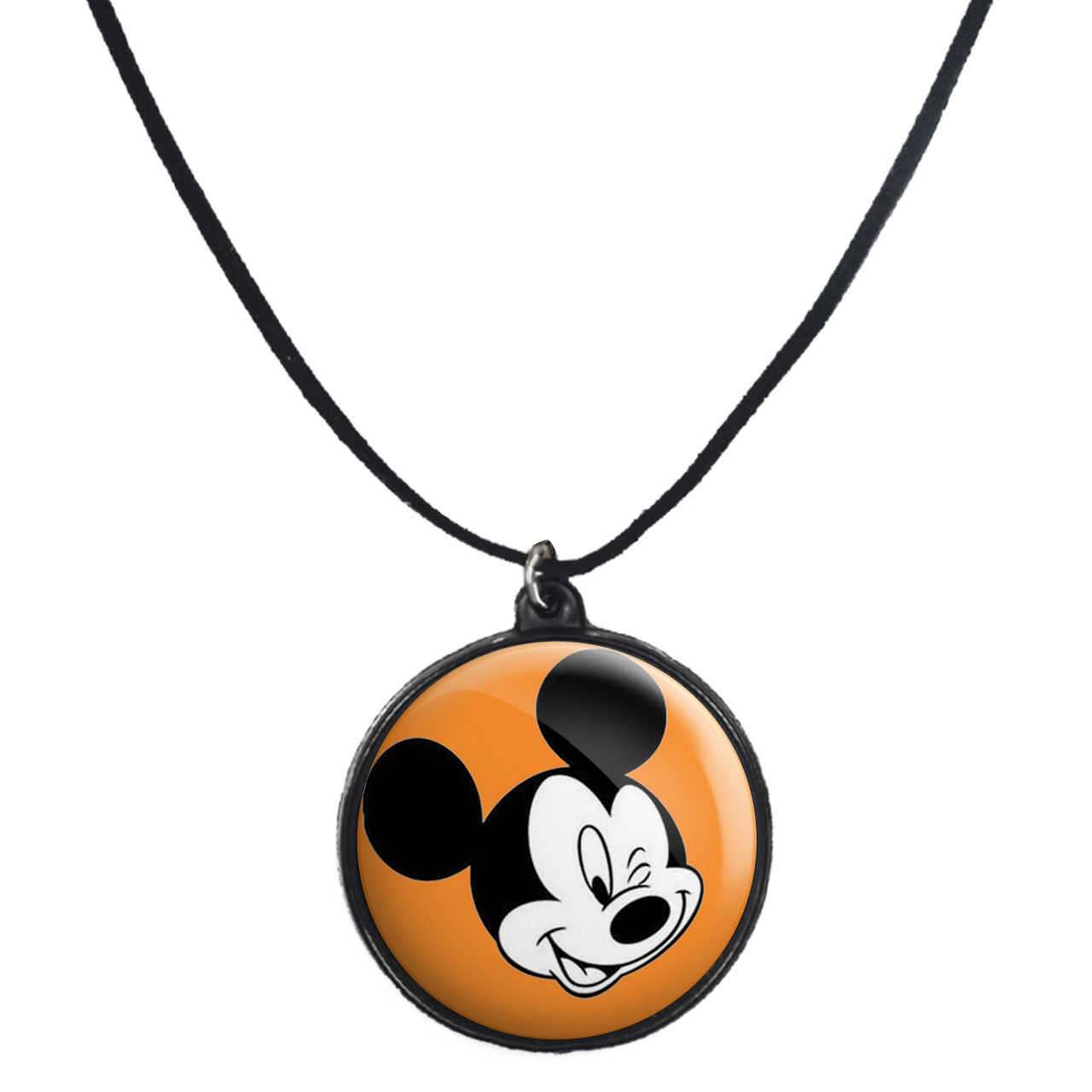 گردنبند پرمانه طرح میکی موس کد pmb.2094 مدل دو طرفه