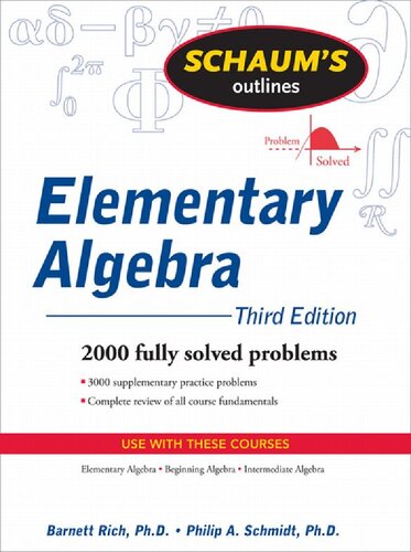 خرید و دانلود نسخه کامل کتاب Schaum's Outline of Elementary Algebra, 3ed