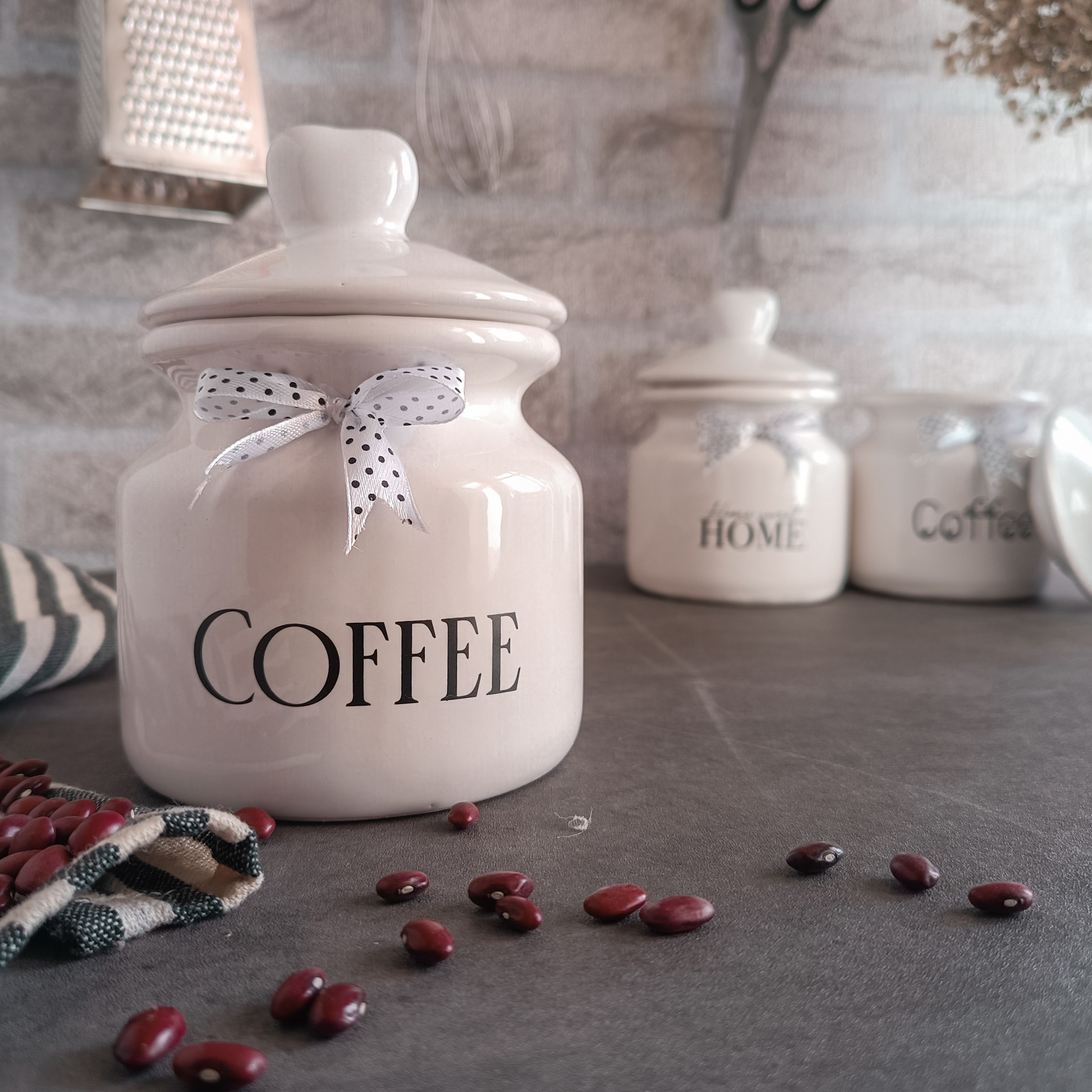 بانکه و پاسماوری سرامیکی قهوه چای شکر حبوبات