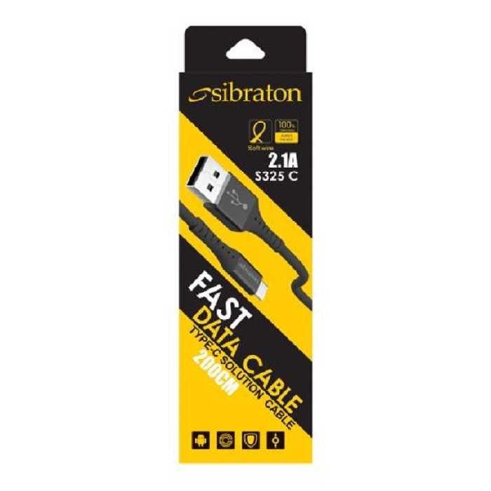 کابل شارژ تایپ سی سیبراتون 200 سانتی مدل Sibraton S325C 