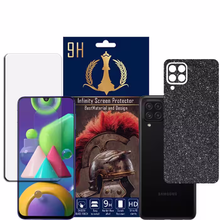 برچسب پوششی اینفینیتی مدل PRO MAX مناسب برای گوشی موبایل سامسونگ GALAXY M22 به همراه محافظ صفحه نمایش