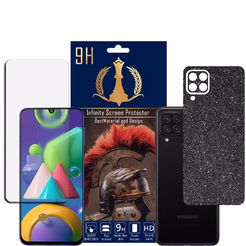 برچسب پوششی اینفینیتی مدل PRO MAX مناسب برای گوشی موبایل سامسونگ GALAXY M22 به همراه محافظ صفحه نمایش