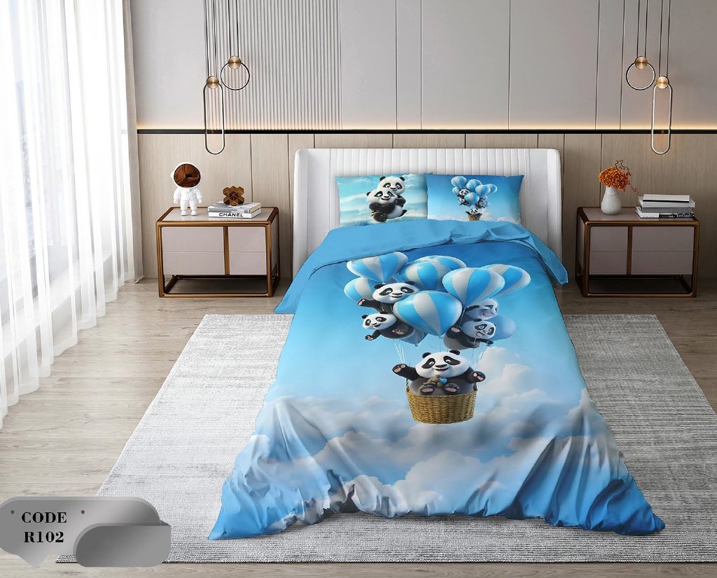 سرویس روتختی 2 نفره 6 تکه ابعاد 2.25 ×2.35 کشدار ضد حساسیت و عرق کد R102 | ست خواب و ست روتختی