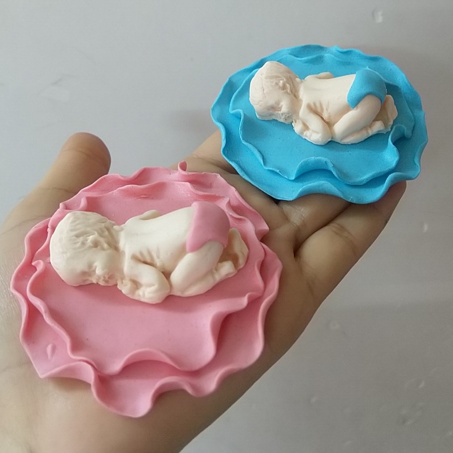 تاپر فوندانتی نوزاد دخترانه و پسرانه   ویژه تزئین کیک و دسر  و کاپ کیک .جشن زایمان .جشن تعیین جنسیت و ...