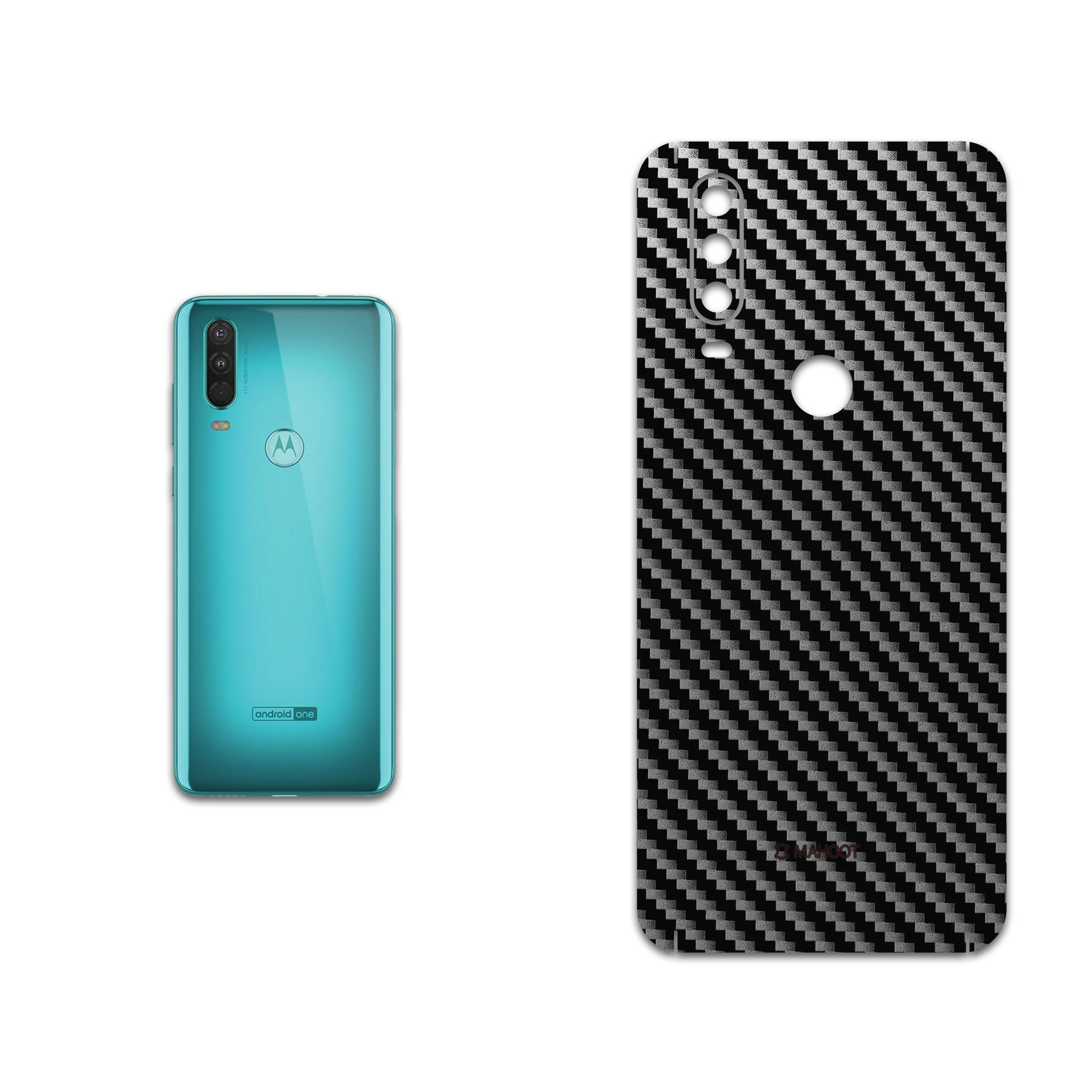 برچسب پوششی ماهوت مدل Glossy-Silver-Fiber مناسب برای گوشی موبایل موتورولا One Action