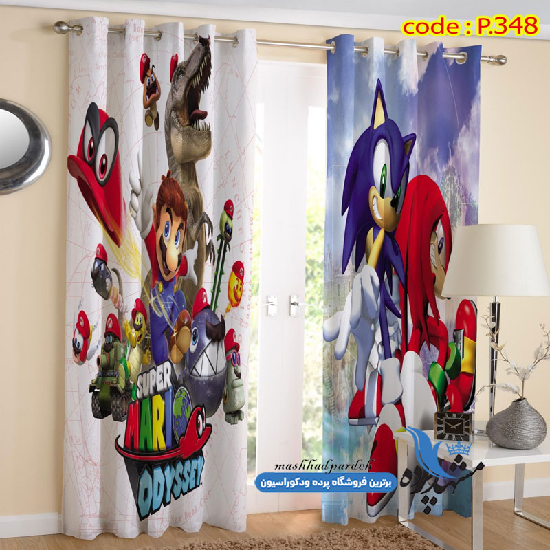 پرده پانچ کودکانه طرح سوپر ماریو کد p-348