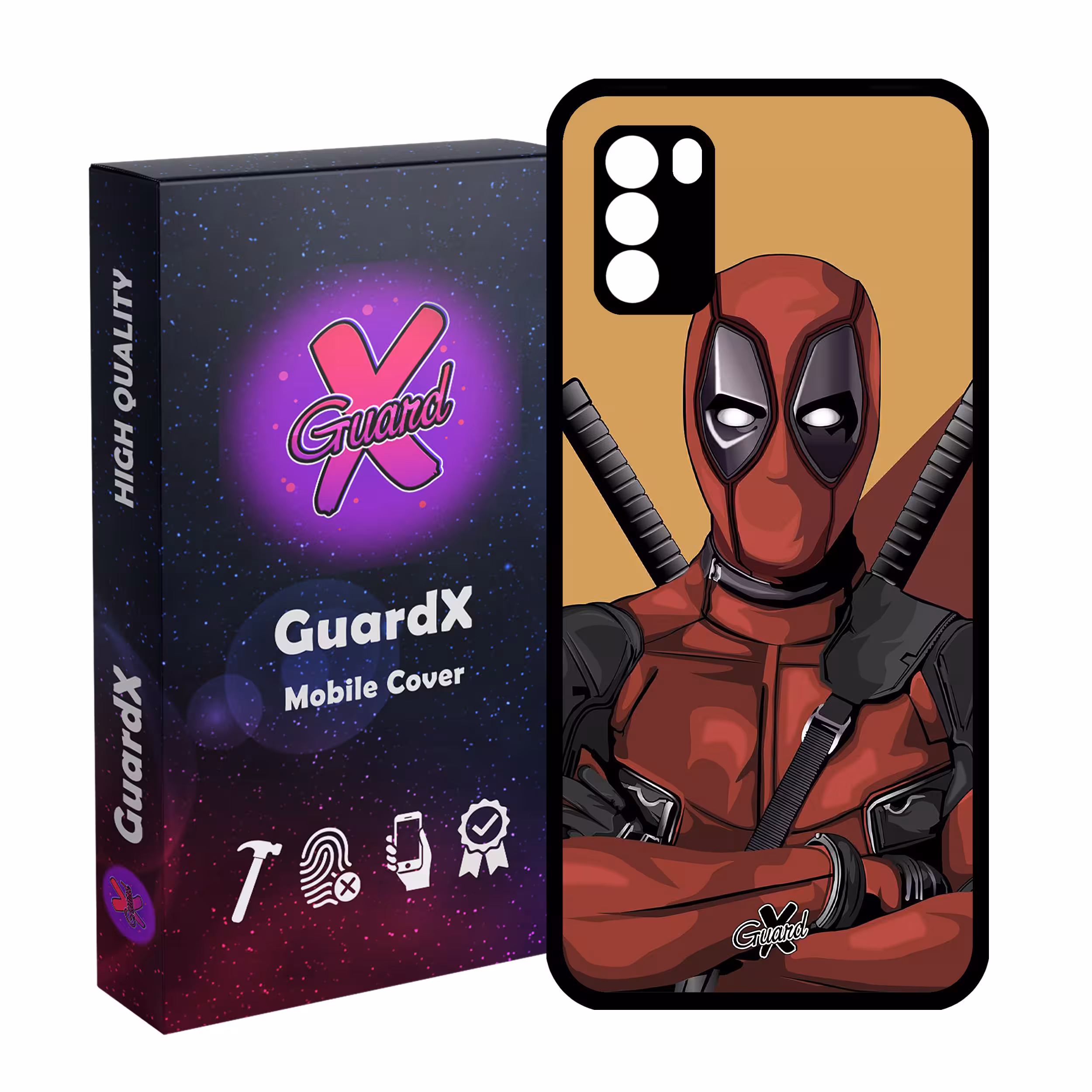 کاور گارد ایکس طرح Dead Pool مدل Glass10091 مناسب برای گوشی موبایل شیائومی Poco M3