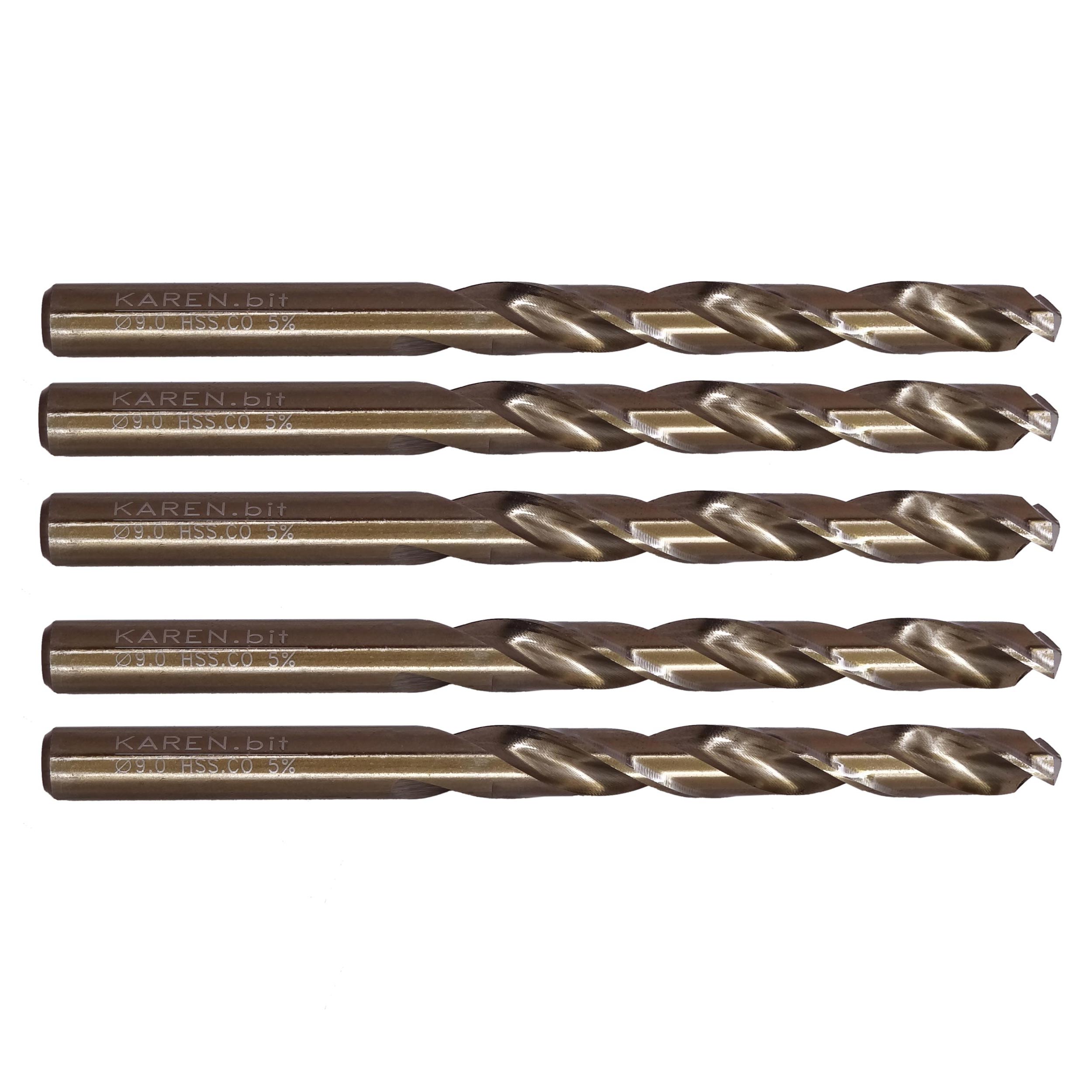 مته فلز کبالت کارن مدل MMA-KN-9M سایز9میلی متر مجموعه 5 عددی