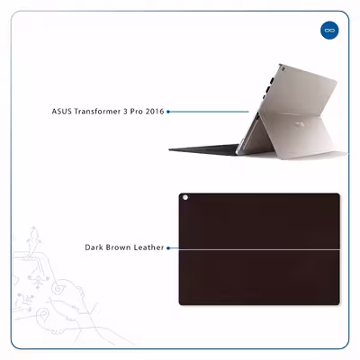 برچسب پوششی ماهوت مدل Dark-Brown-Leather مناسب برای تبلت ایسوس Transformer 3 Pro 2016