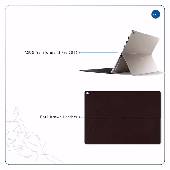 برچسب پوششی ماهوت مدل Dark-Brown-Leather مناسب برای تبلت ایسوس Transformer 3 Pro 2016