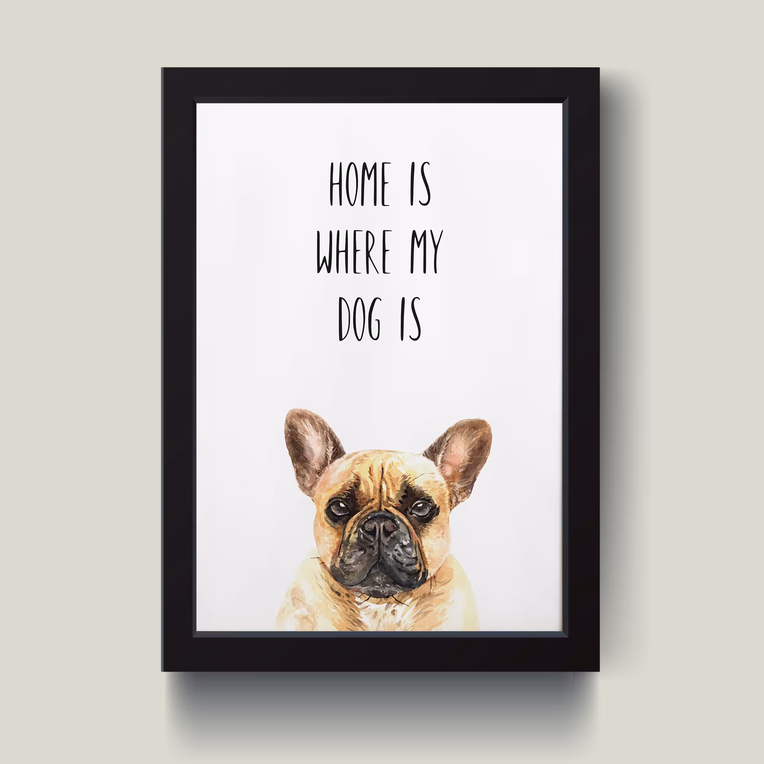 تابلو مدل مینیمال Home is where my dog is کد M1406-b