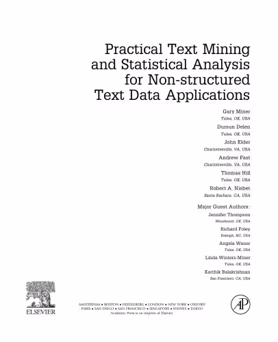 خرید و دانلود نسخه کامل کتاب Practical Text Mining and Statistical Analysis for Non-structured Text Data Applications