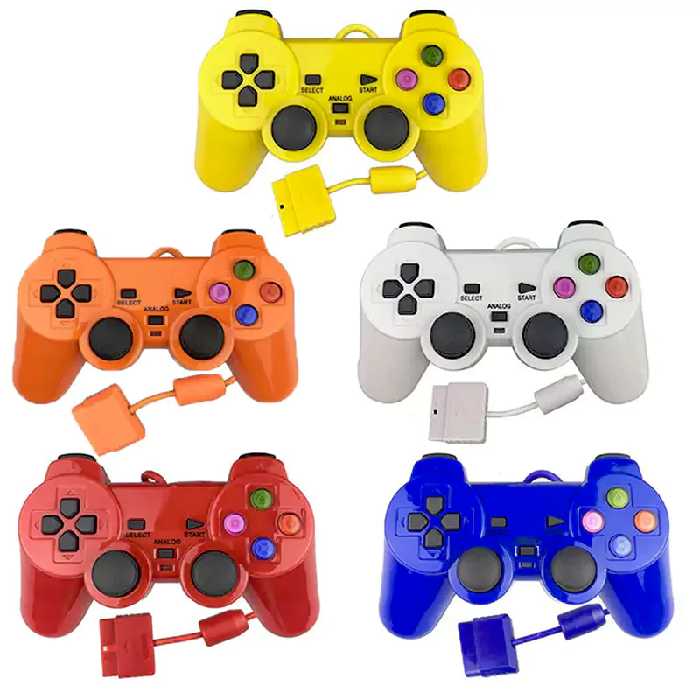 دسته سونی پلی استیشن 2 رنگی مدل Dualshock 2 سیم ابریشمی