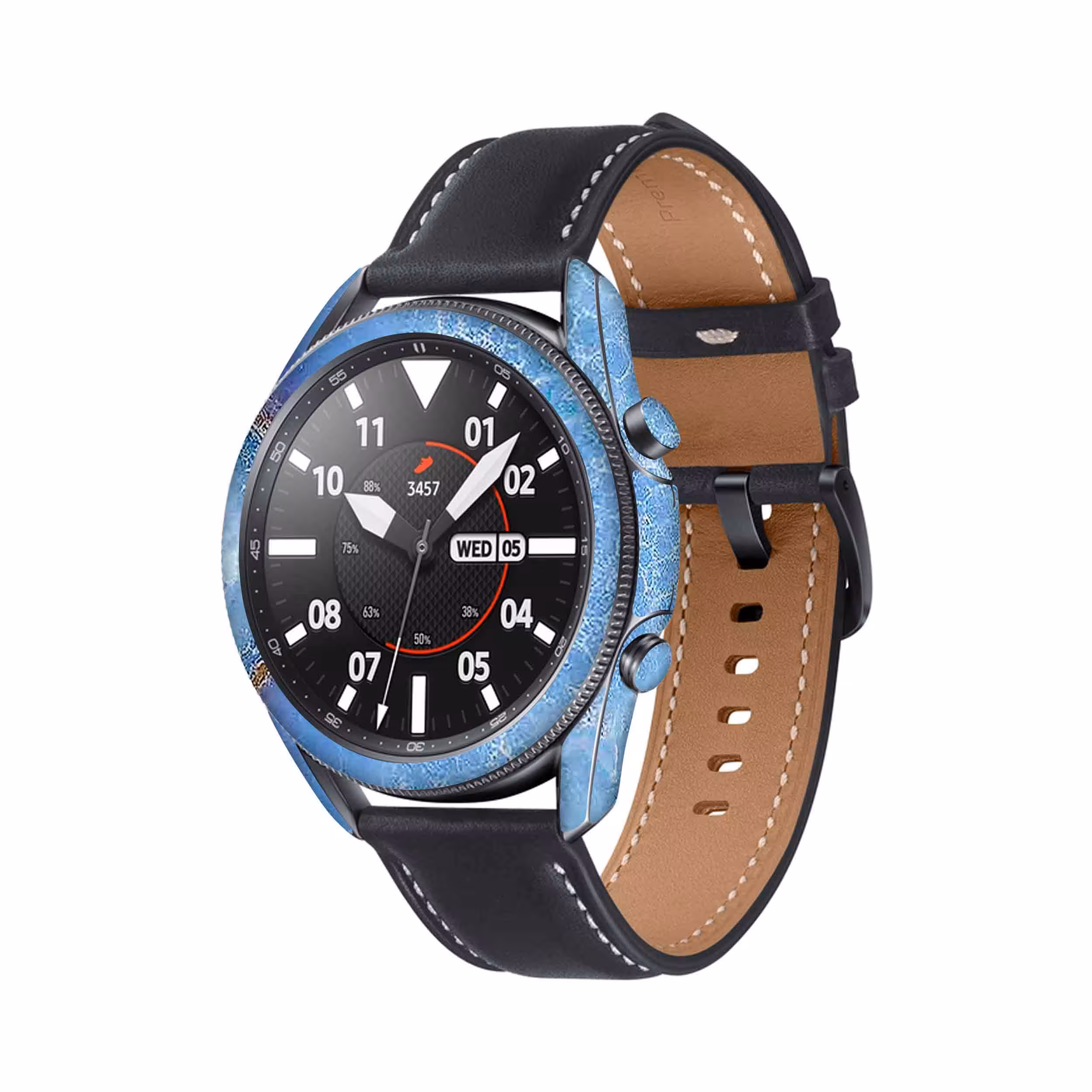 برچسب ماهوت طرح Blue Ocean Marble مناسب برای ساعت هوشمند سامسونگ Galaxy Watch3 45mm