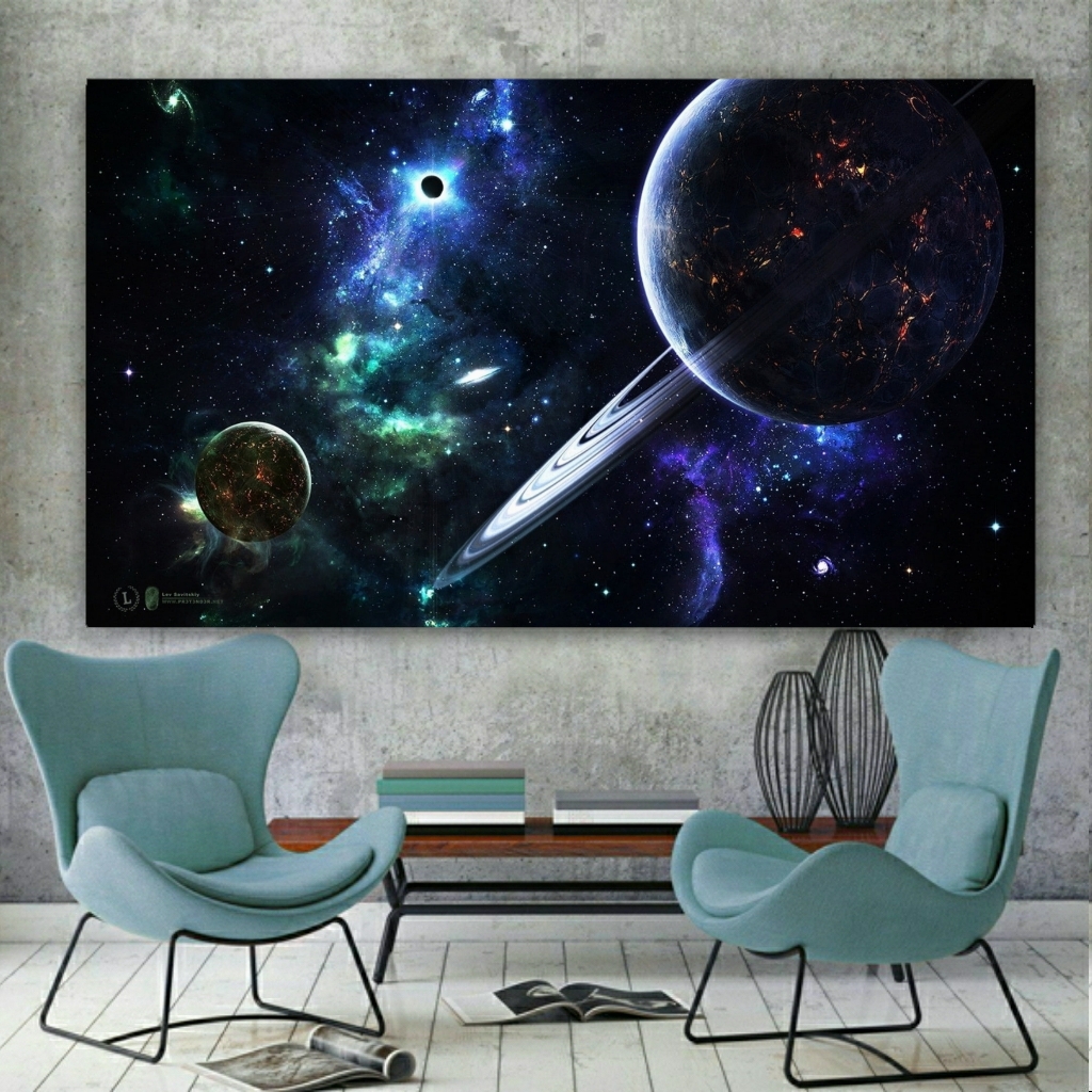 تابلو شاسی طرح کهکشان و سیاره مدل SDT1812