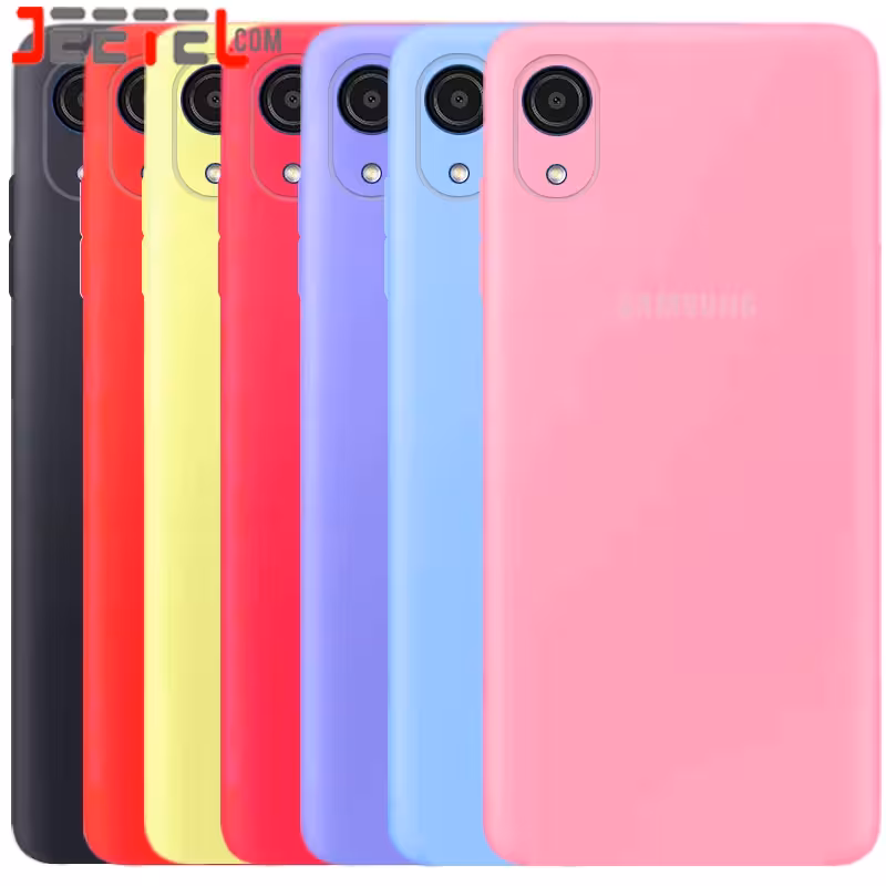 کاور سیلیکونی تک رنگ اورجینال Samsung Galaxy A03 Core مدل پاک کنی اصل (متریال ویتنام)