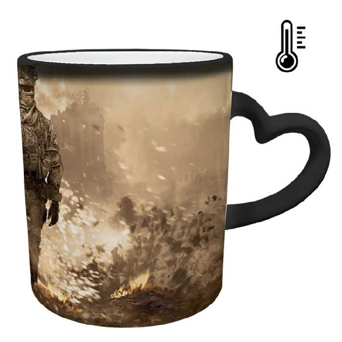 ماگ حرارتی مدل دسته قلبی طرح بازی کال آف دیوتی call of duty کد 64