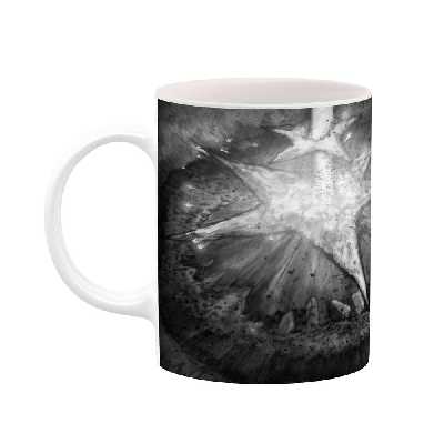 ماگ کاکتی طرح زمینه مشکی فانتزی مدل mgh19144