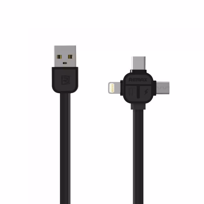 کابل تبدیل USB به microUSB/ لایتنینگ / USBC ریمکس مدل MOR_1002 طول 1 متر