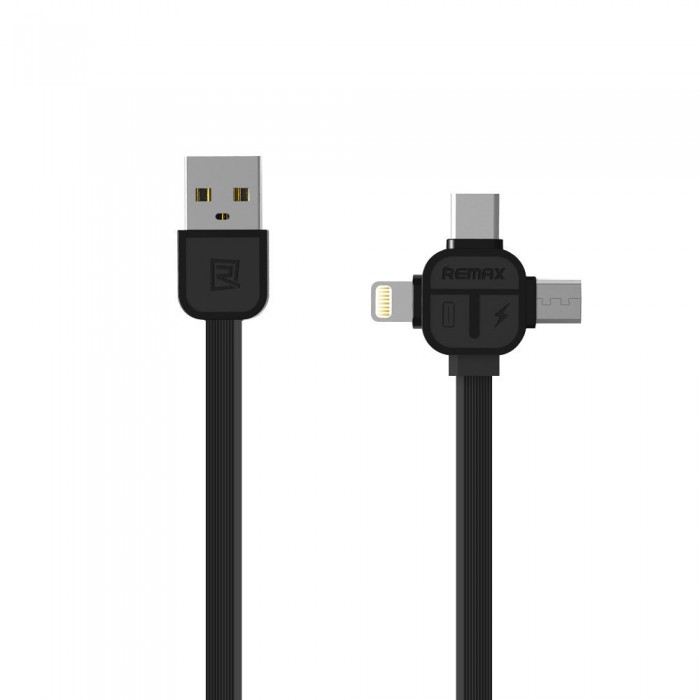 کابل تبدیل USB به microUSB/ لایتنینگ / USBC ریمکس مدل MOR_1002 طول 1 متر