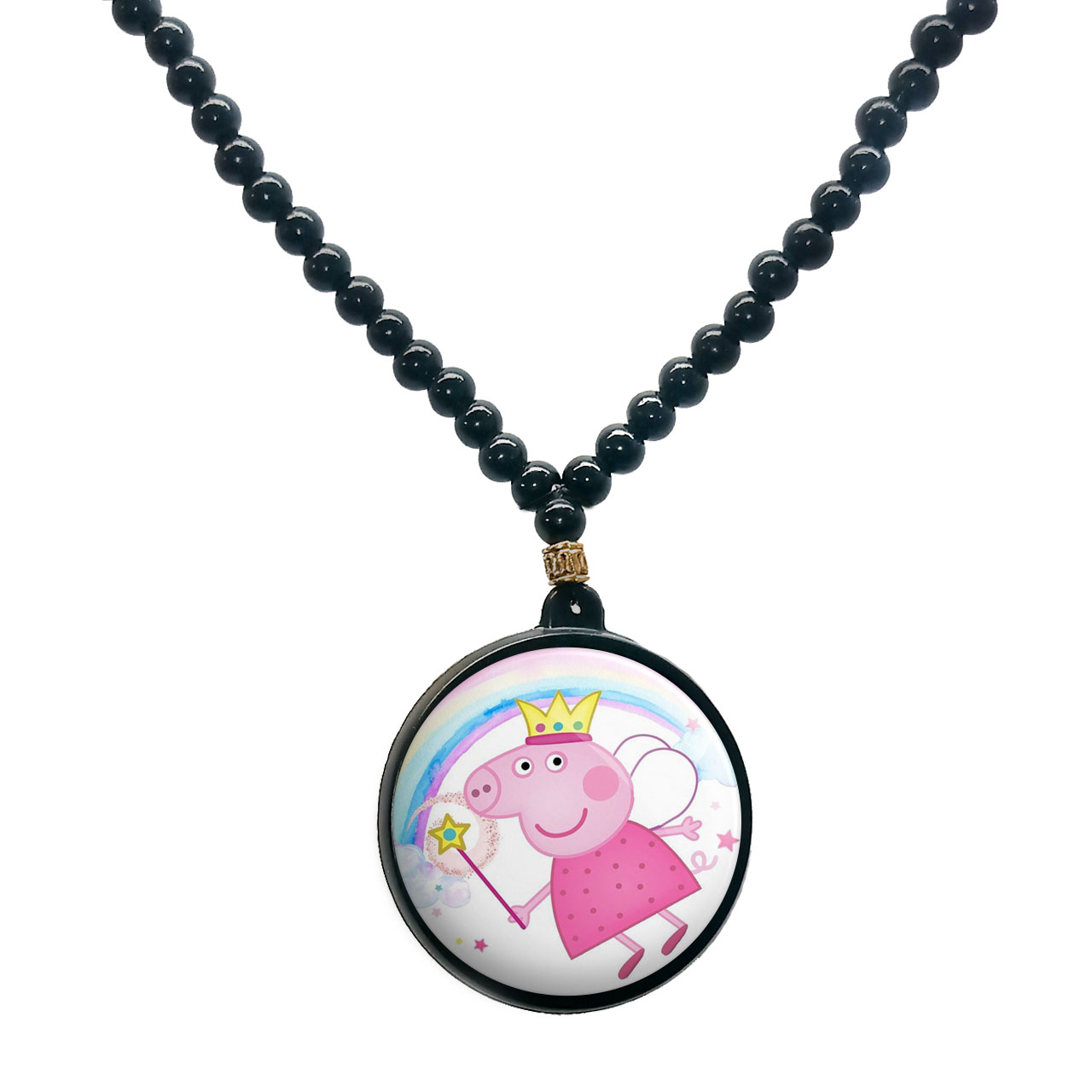 گردنبند پرمانه طرح پپاپیگ کد pmd.25092 مدل دو طرفه