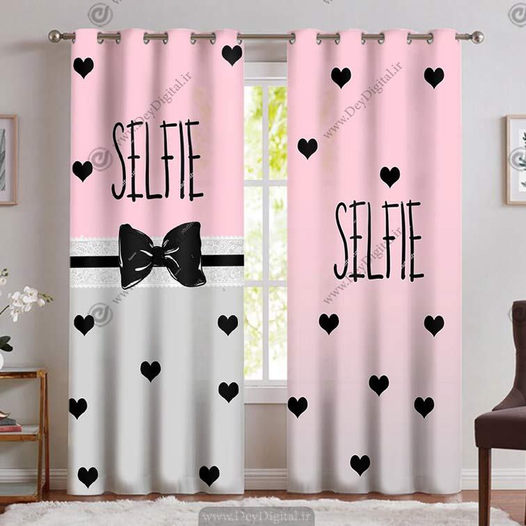 پرده اتاق دختر صورتی PK-5026