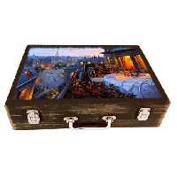 جعبه چوبی مدل چمدان بزرگ طرح پاریس رویایی6    