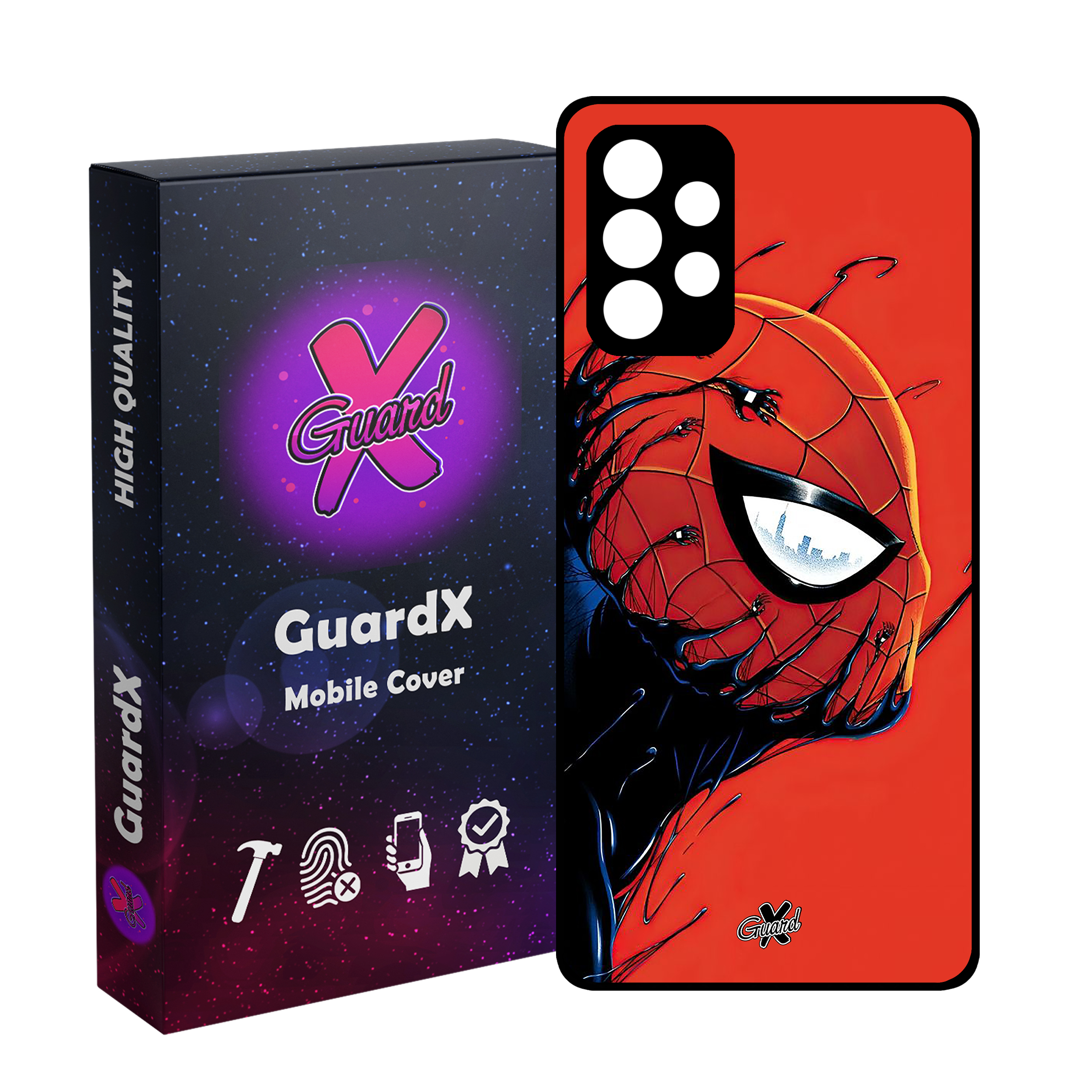 کاور گارد ایکس طرح مرد عنکبوتی مدل Glass10566 مناسب برای گوشی موبایل سامسونگ Galaxy A23 4G