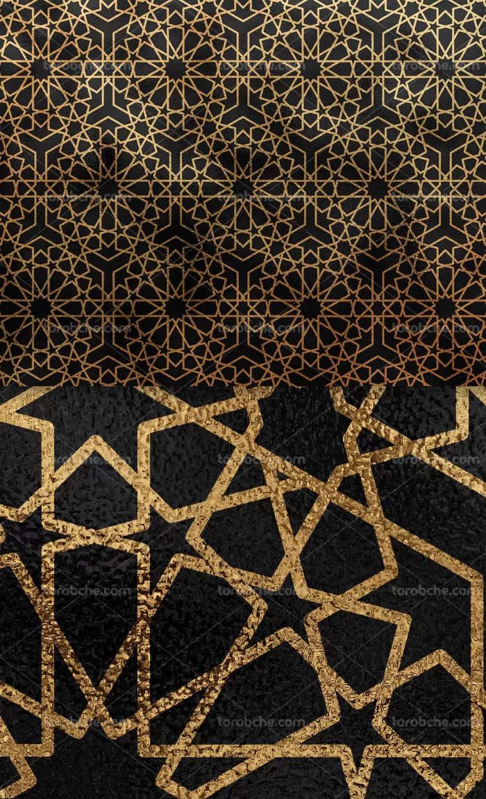 طرح تکسچر و پترن طلایی رنگ اسلامی با کیفیت عالی - گرافیک با طعم تربچه