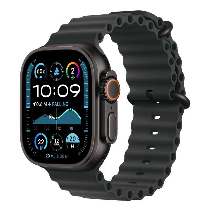 اپل واچ اولترا 2 سایز 49 میلی متری 2024 بند اوشن بدنه تیتانیوم مشکی