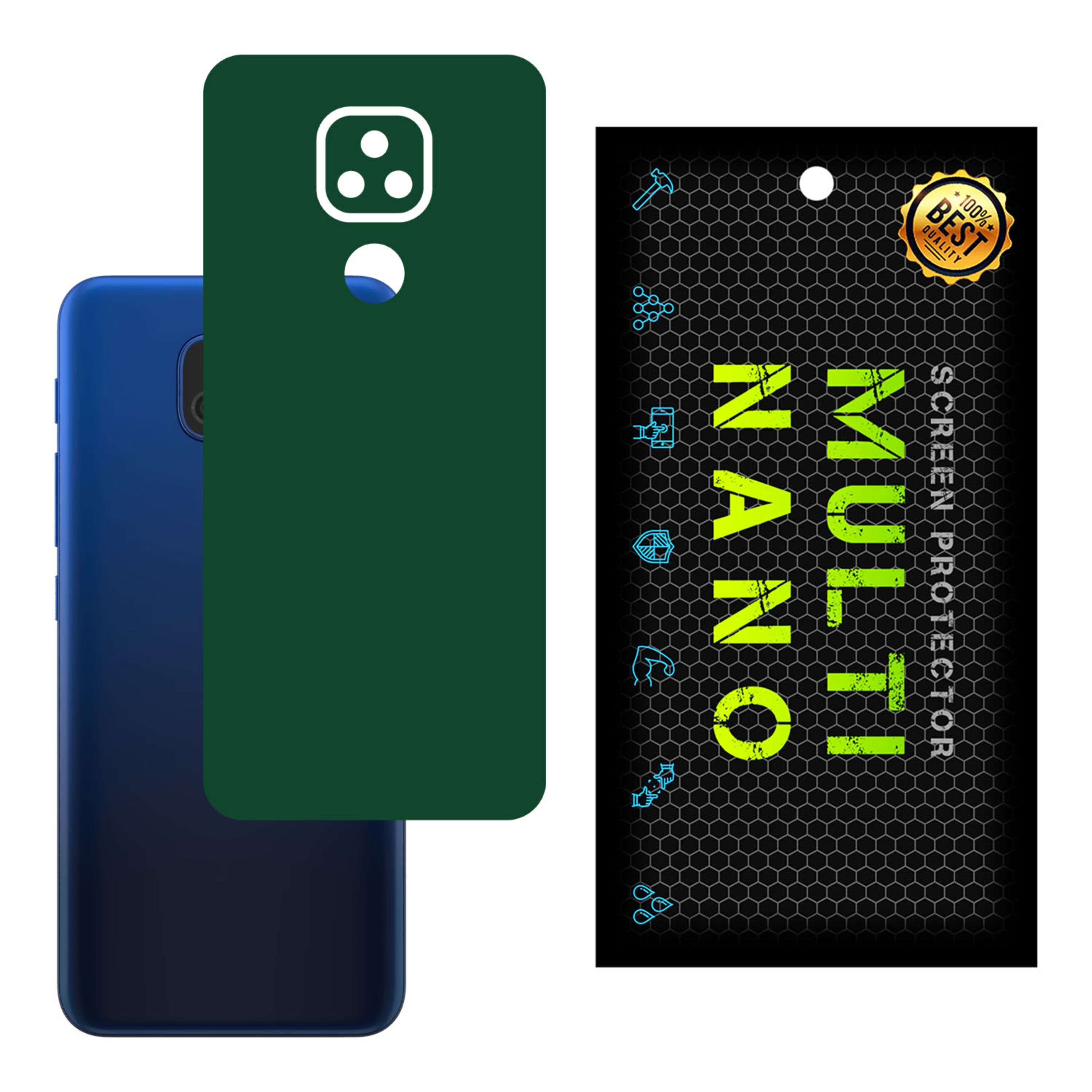 برچسب پوششی MultiNano مدل X-F1M-Green برای پشت موبایل موتورولا  Moto E7 Plus