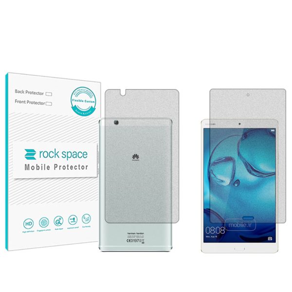 گلس صفحه نمایش و پشت تبلت هوآوی MediaPad M3 8.4 مدل نانو هیدروژل مات برند راک اسپیس کد LL
