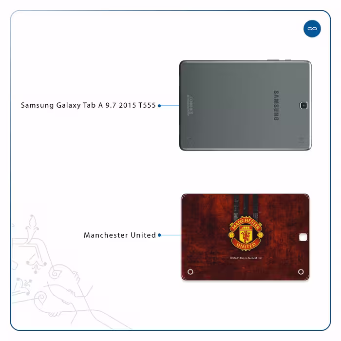 برچسب پوششی ماهوت مدل Manchester-United مناسب برای تبلت سامسونگ Galaxy Tab A 9.7 2015 T555