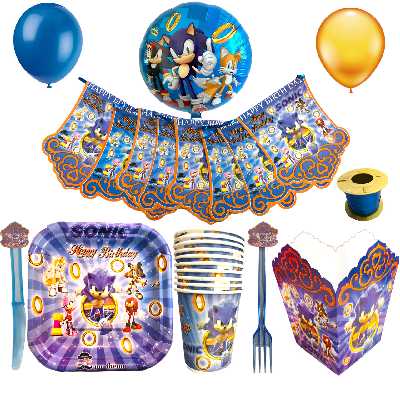 مجموعه 70 عددی تم تولد مستر تم طرح سونیک پلاس