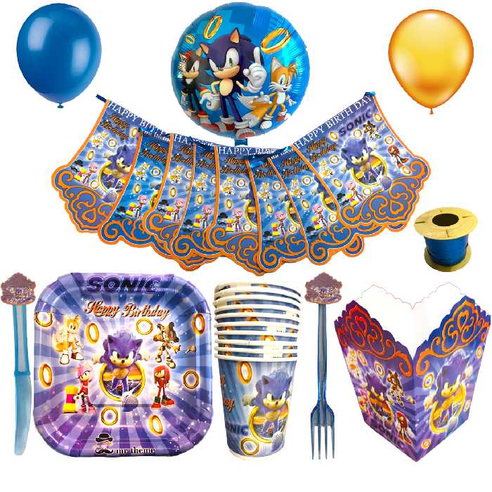 مجموعه 70 عددی تم تولد مستر تم طرح سونیک پلاس