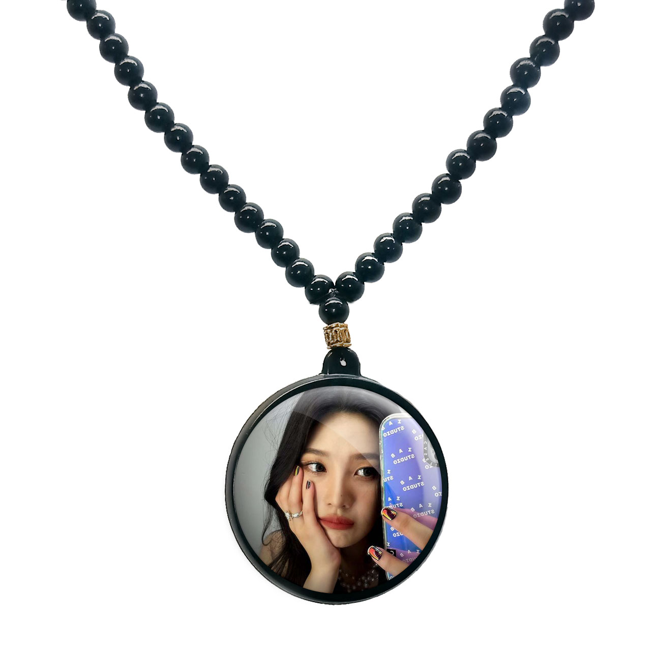 گردنبند پرمانه طرح red velvet کد pmd12486 مدل دو طرفه