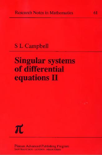 خرید و دانلود نسخه کامل کتاب Singular systems of differential equations