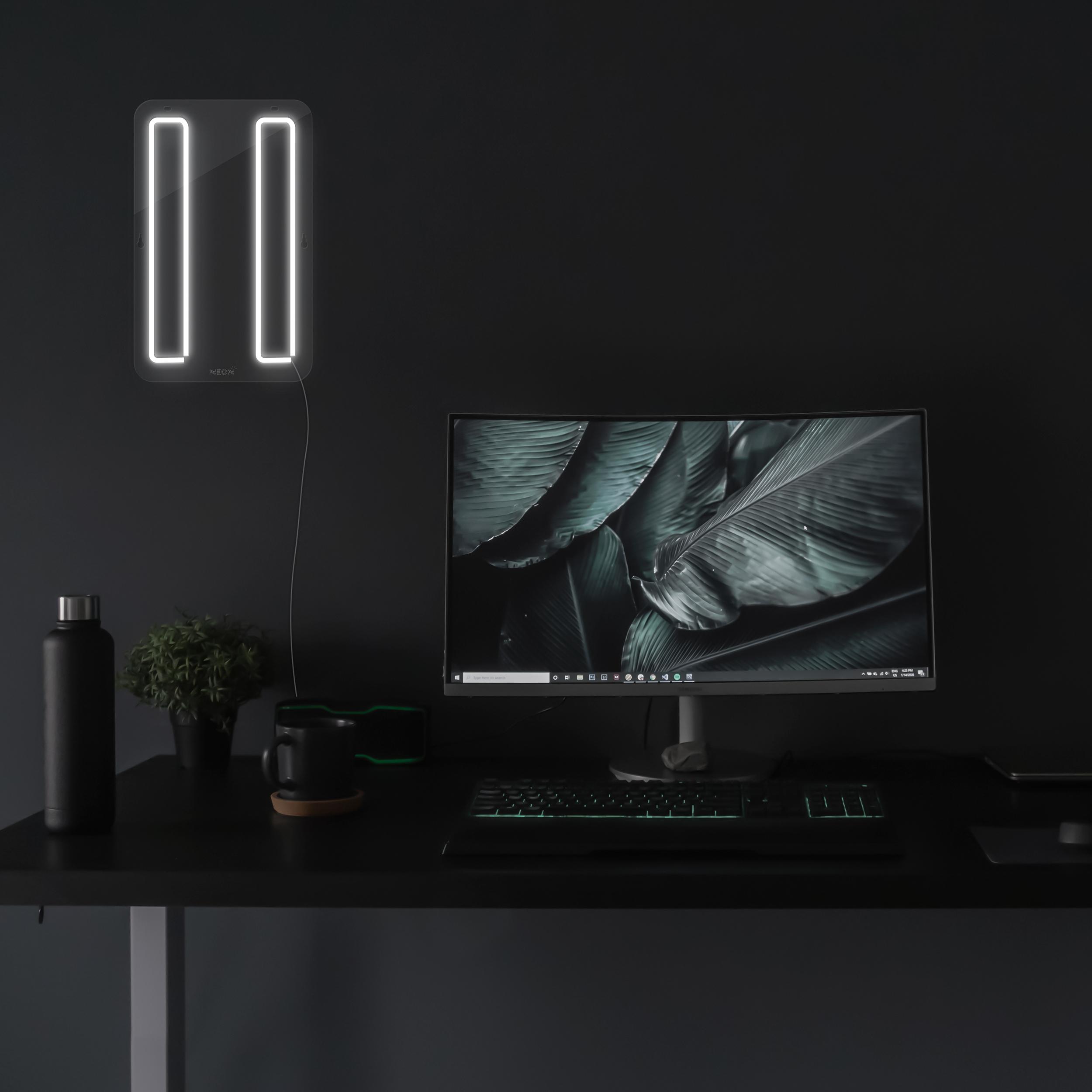 چراغ دیواری نئون دیزاین مدل Pause_WHT