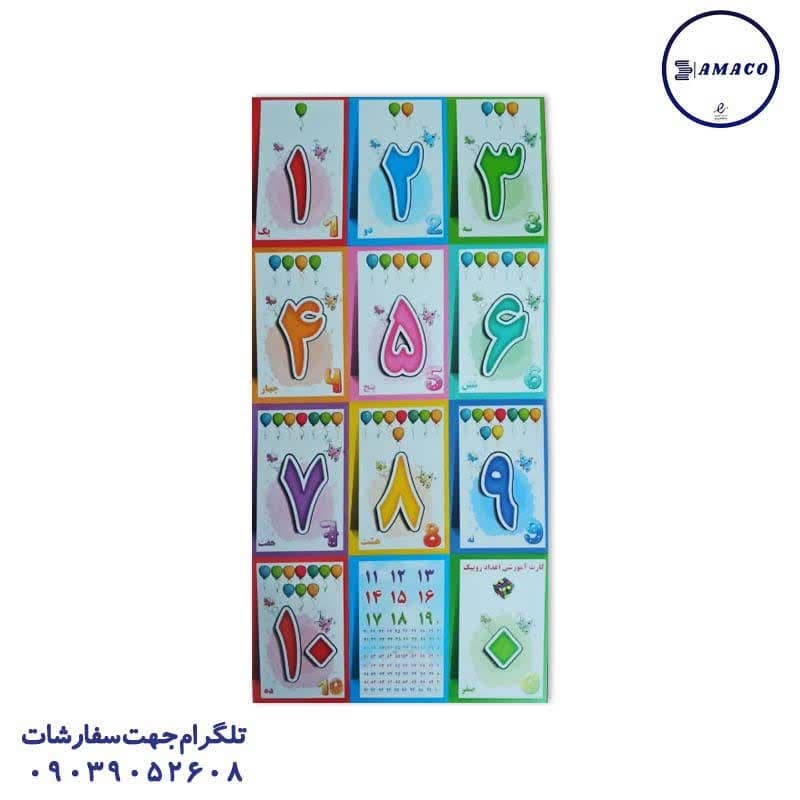 فلش کارت آموزش اعداد