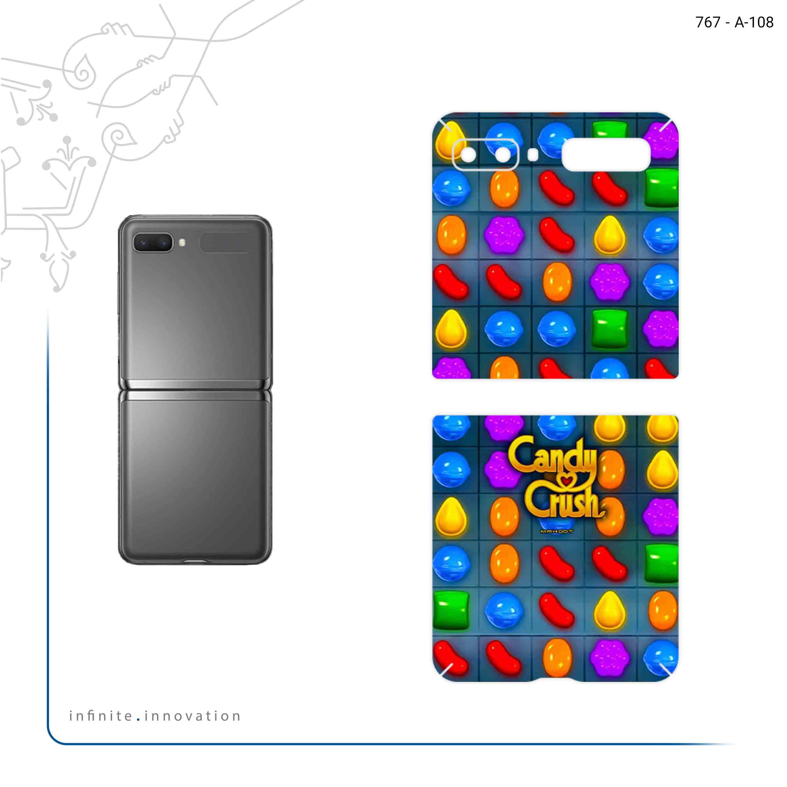 برچسب پوششی ماهوت مدل Candy Crush Game Series مناسب برای گوشی موبایل سامسونگ Galaxy Z Flip