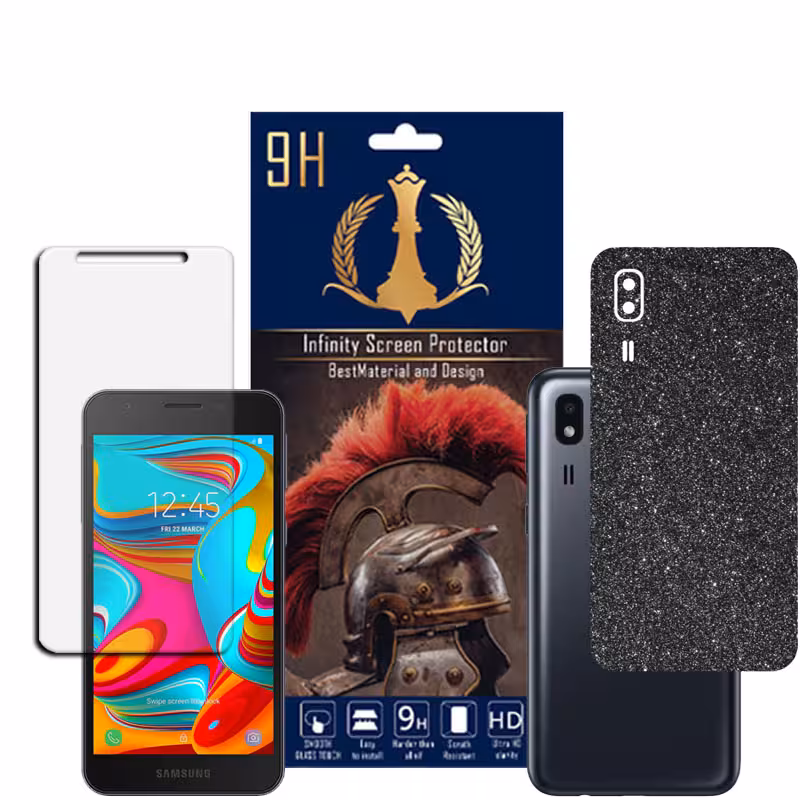 برچسب پوششی اینفینیتی مدل PRO MAX مناسب برای گوشی موبایل سامسونگ GALAXY A2 CORE به همراه محافظ صفحه نمایش