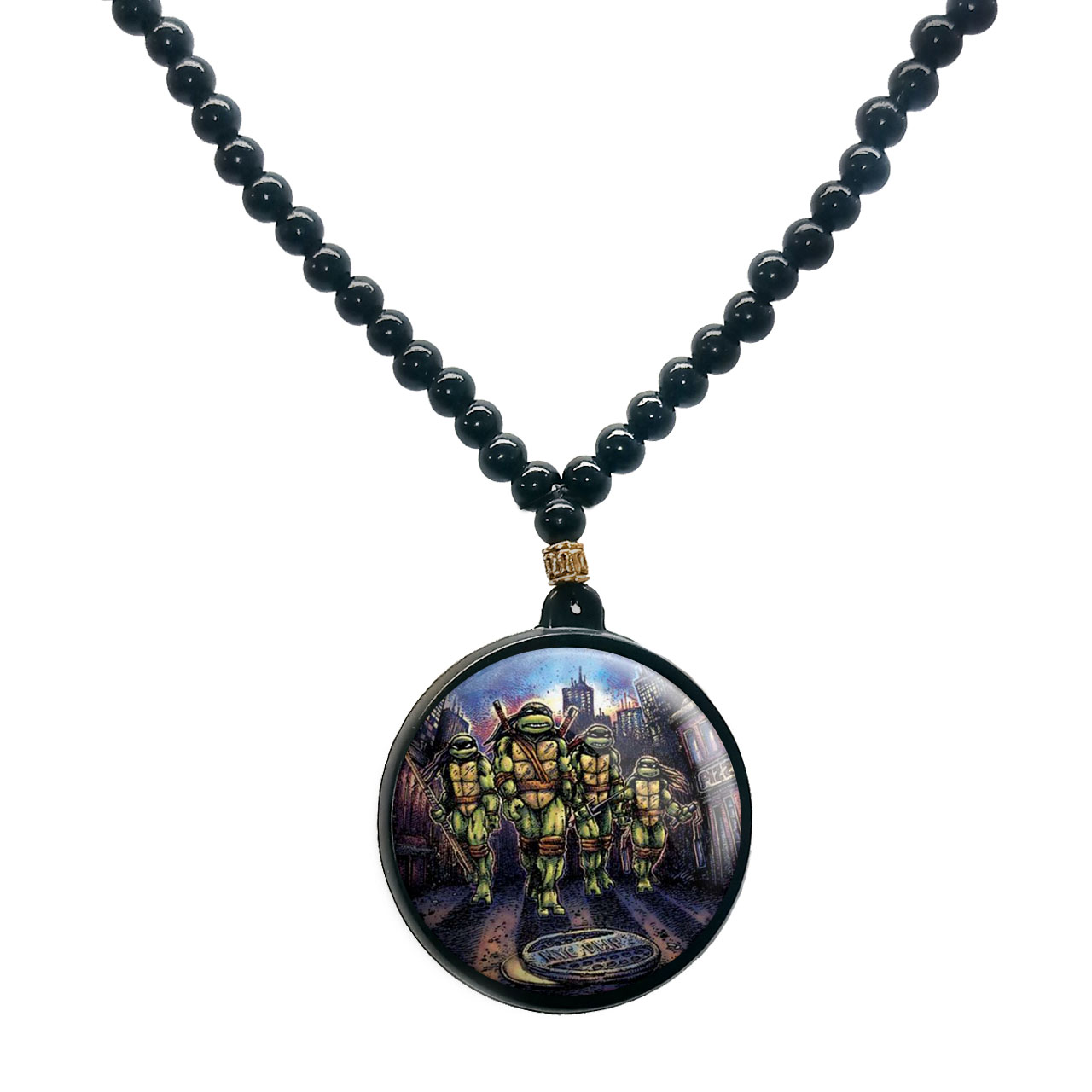 گردنبند پرمانه طرح لاکپشت‌های نینجا کد pmd.9979 مدل دو طرفه