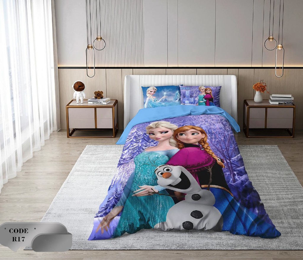 سرویس روتختی 1 نفره 4 تکه ابعاد 1.65 ×2.35 کشدار ضد حساسیت و عرق کد R17 | ست خواب و ست روتختی