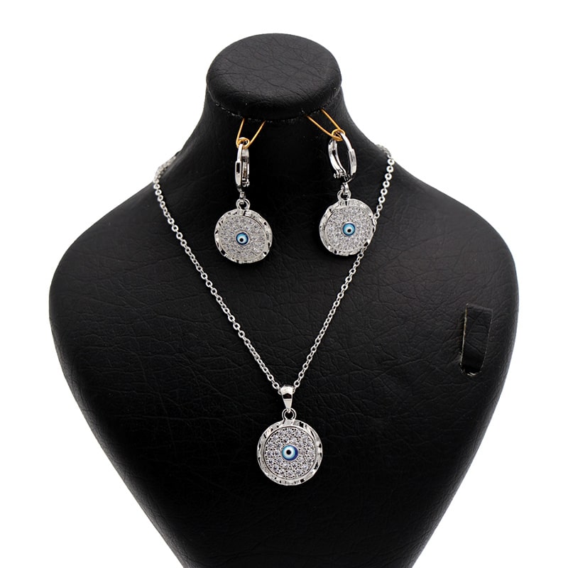 نیم ست چشم زخم دایره نقره ای 71609